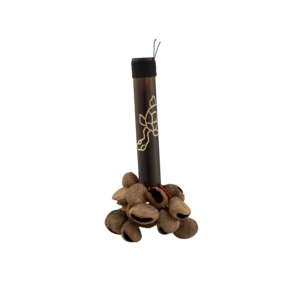 Pearl Pangi 傳統沙鈴 Pangi Nut Shaker with Bamboo Handle
